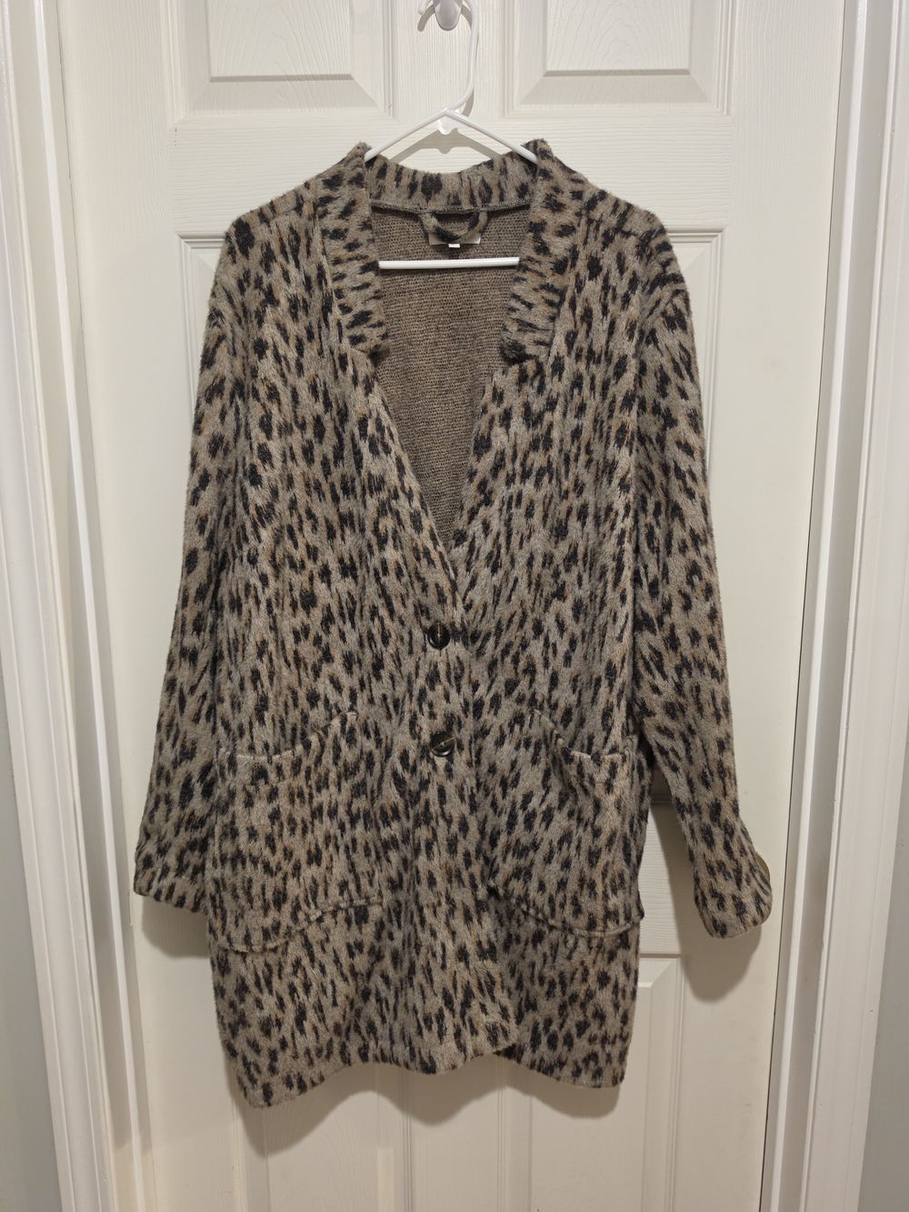 Maurices Brown and Black Animal-Print Cardigan